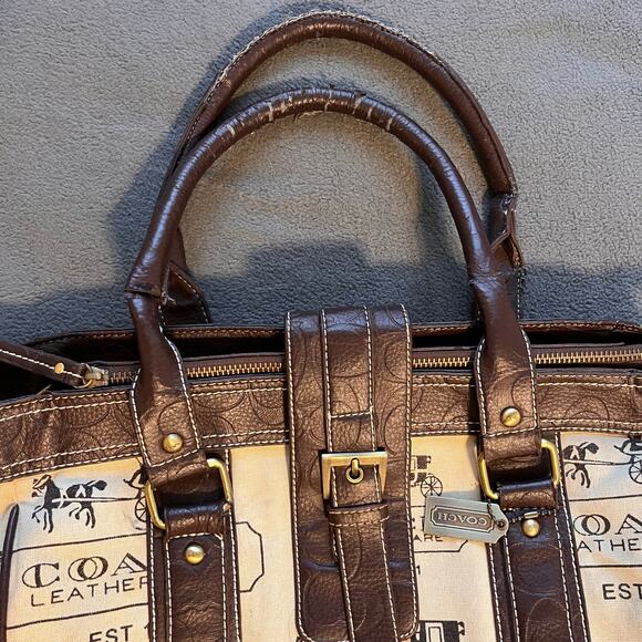 Coach Brown and Cream Satchel - Picture 2 of 13